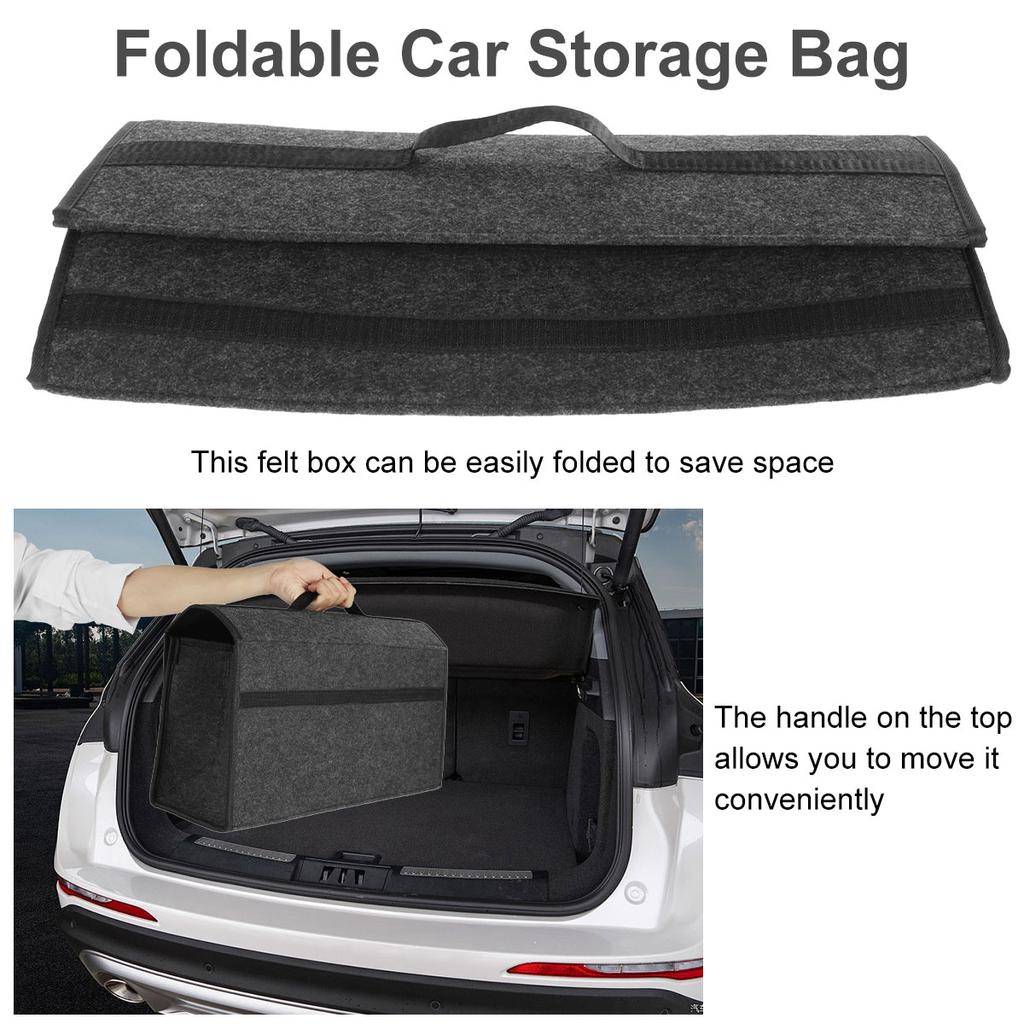 Auto Kofferraum Aufbewahrungsbox Große Kapazität Auto Aufbewahrungstasche Feuerfester Filzstoff mit Griff Faltbare Auto Werkzeug Aufbewahrungstasche