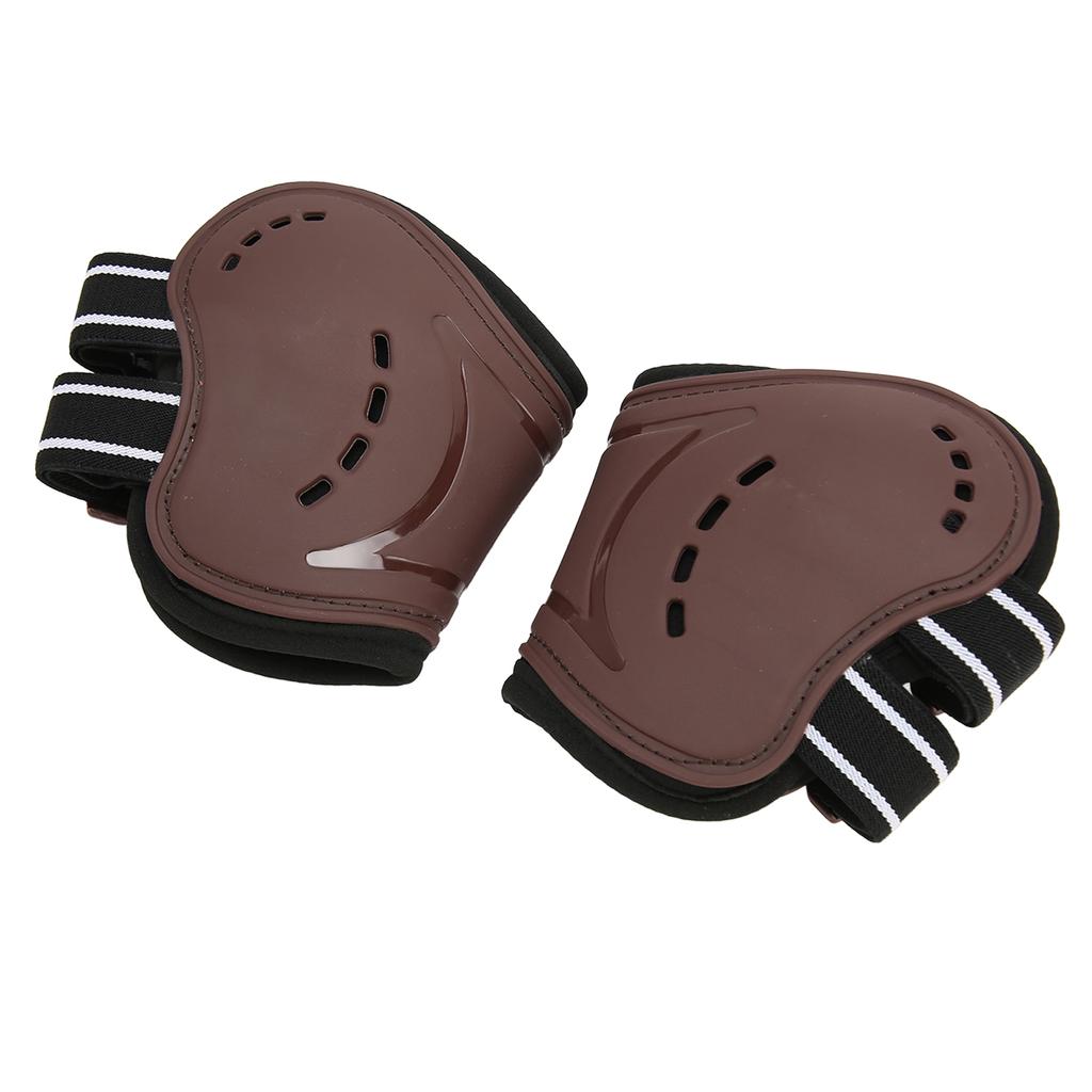 Horse Fetlock Boots Breathable Impact Absorbing Air Perforated Horse Hind Legs Boots for Fetlock Injury Protection Brown