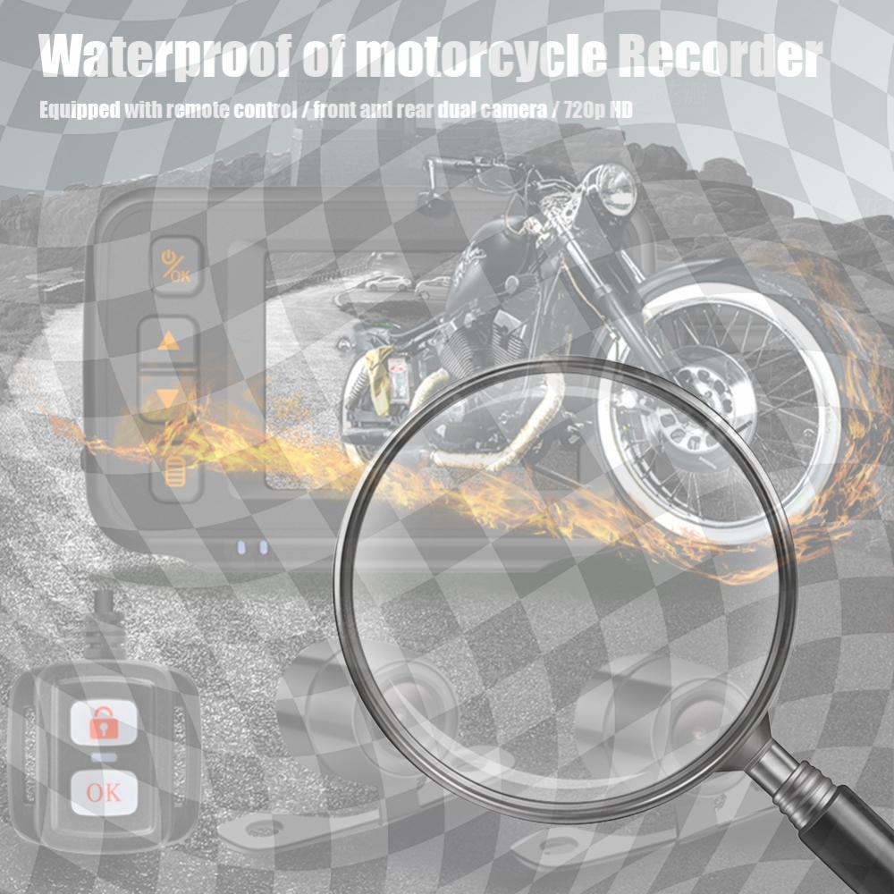 Motorcycle DVR HD 1080P Front Rear View Motorcycle Driving Recorder IP65 Waterproof Video Recorder Parking Monitor China Mainland