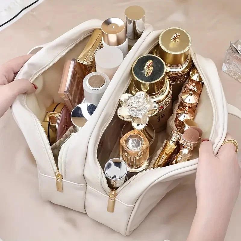 Large Capacity Toiletry Cosmetic Vanity Storage Pouch Travel Make-Up Cases Portable Makeup Bag Storage Bag