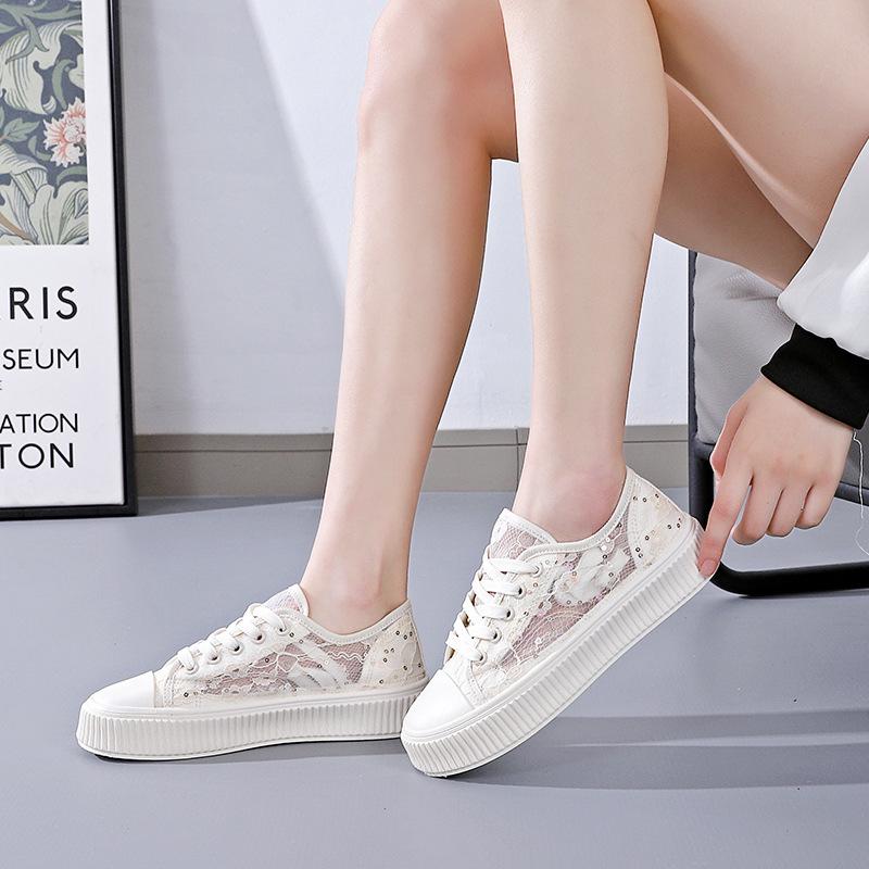 Net Surface Breathable Little White Shoes Female 2023 Summer New Student Street Shot Flat Casual Shoes Female