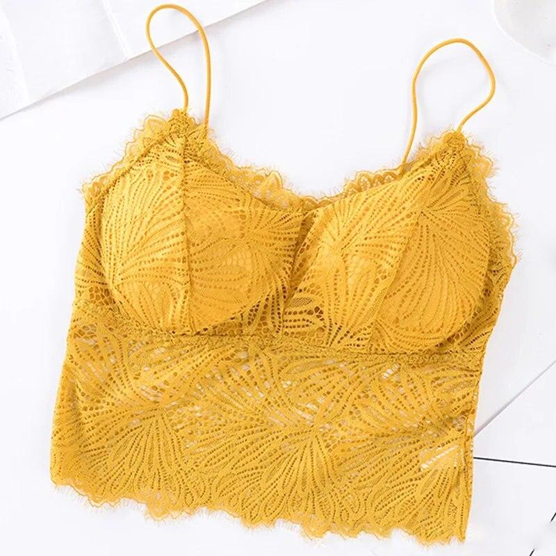 Wire Free Slim Fit Spagetti Strap Camisole Braletter for kvinner Ermeløs baseskjorte Lett polstret basic underskjorte