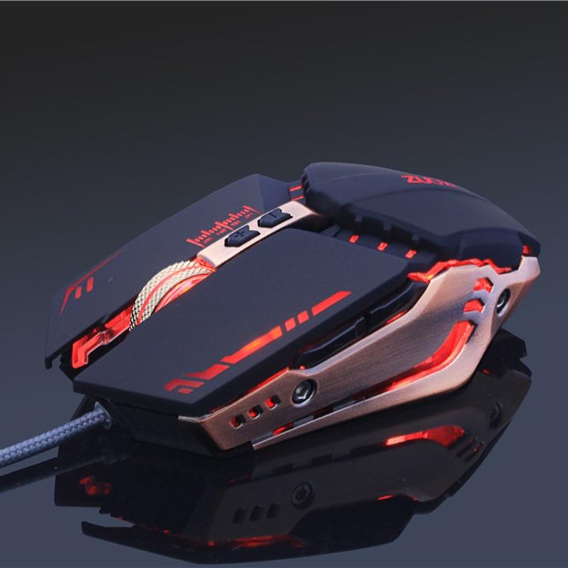 Optical 8 Button  4000DPI Breathing LED Backlit USB Wired Gaming Mouse