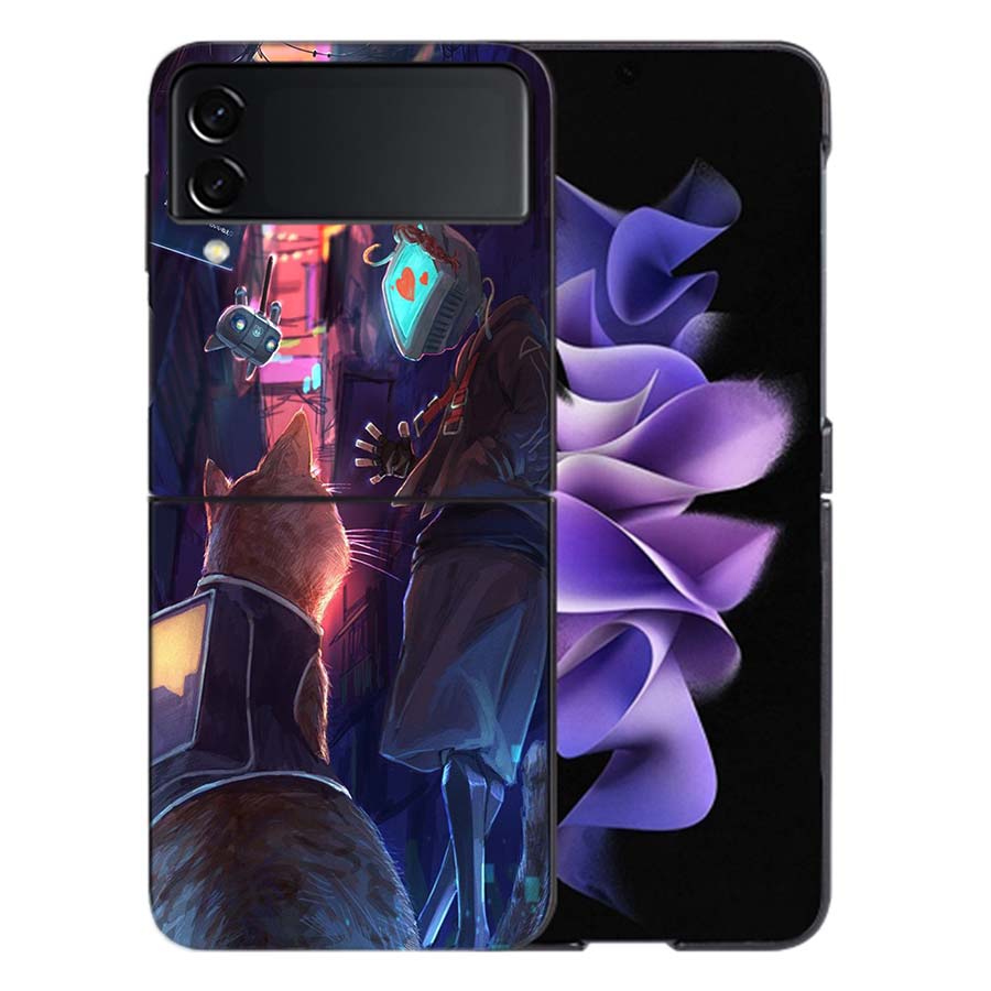 Game S-Stray Cat Phone Case For Samsung Z Flip 6 7 5G Galaxy Z Flip 5 4 3 5G Cases Shockproof Hard Cover TPU