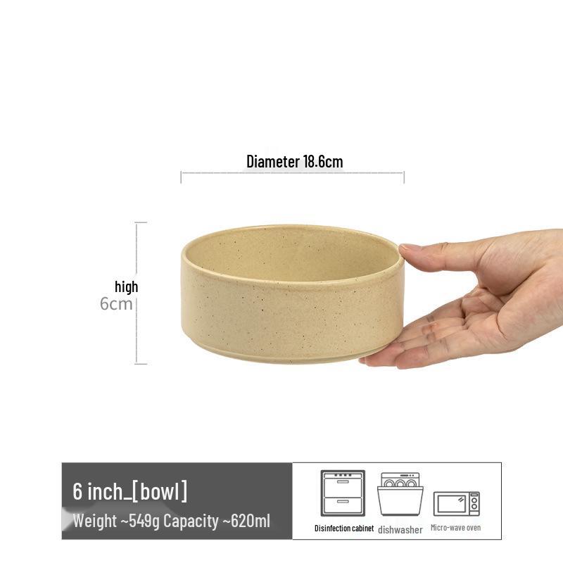Retro Ceramic Large Bowls for Soup & Vegetables - Practical Tableware for Single Serving