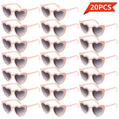 20 Stück Herzförmige Modebrillen - Retro-Stil Ideal für Weihnachts- und Halloween-Geschenke Geeignet für Männer und Frauen