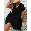 2026 Summer New Women's V-neck Loose Casual Short-sleeve Plaid Dress