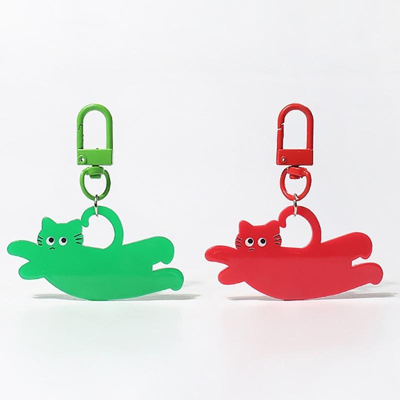 Cute Flying Cat Pendant Cartoon Animal Pendants Keyrings Fashionable Plastic Key Rings Jewelry for Backpacks and Phone
