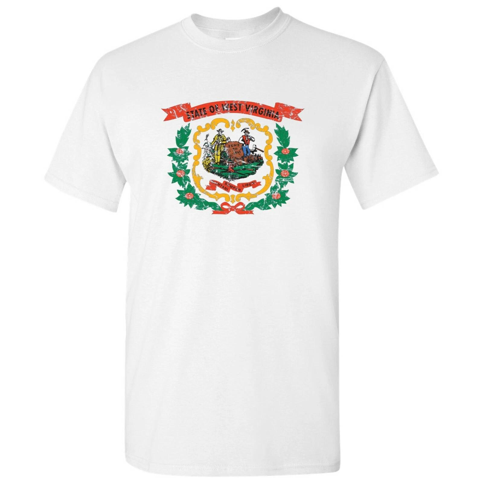 West Virginia State Flag - Hometown Pride Souvenir Basic Cotton T-Shirt - White S