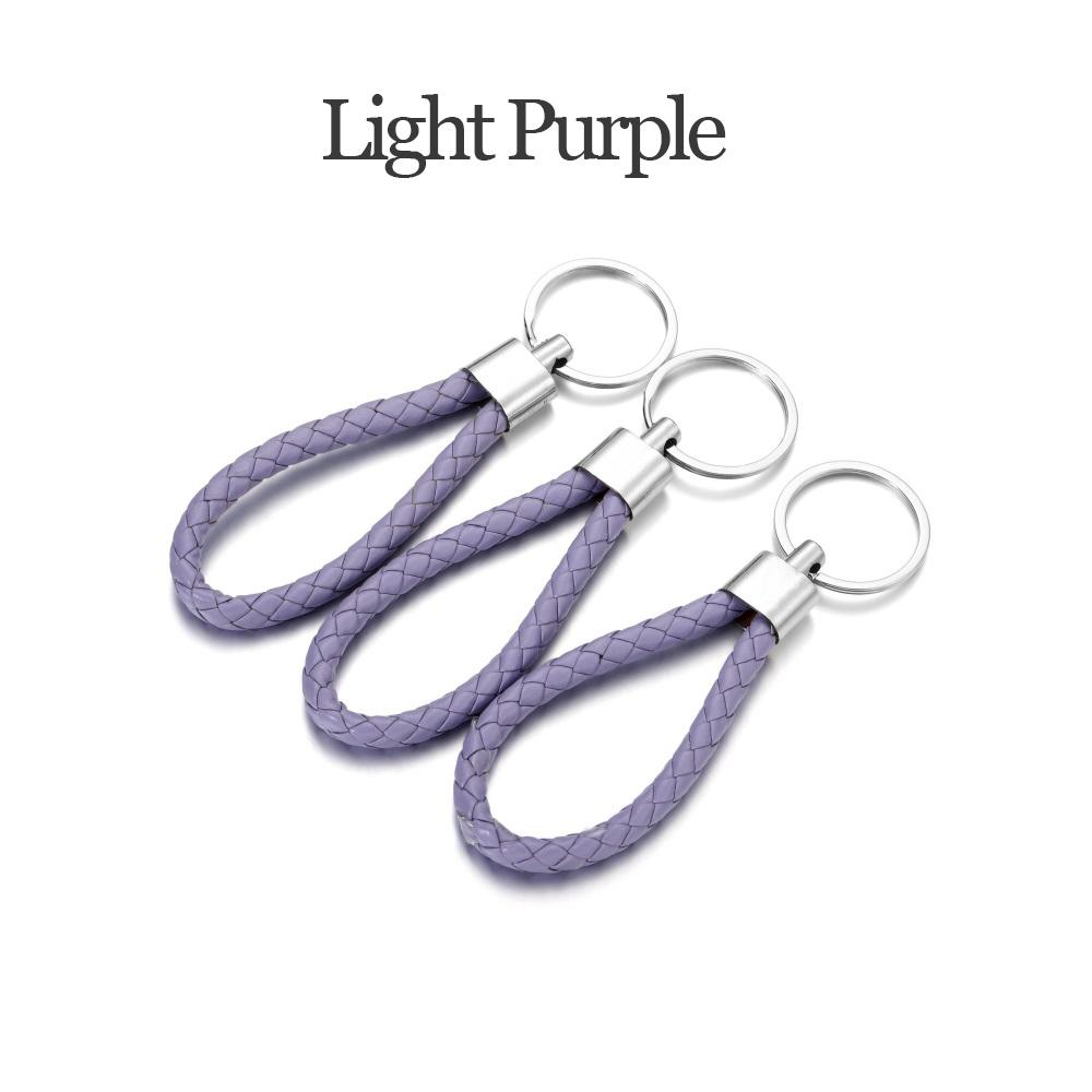 5Pcs/Pack PU Leather Braided Woven Rope Keychain DIY Bag Pendant Key Chain Holder Car Keyring Simple Multiuse Key Holder Gifts