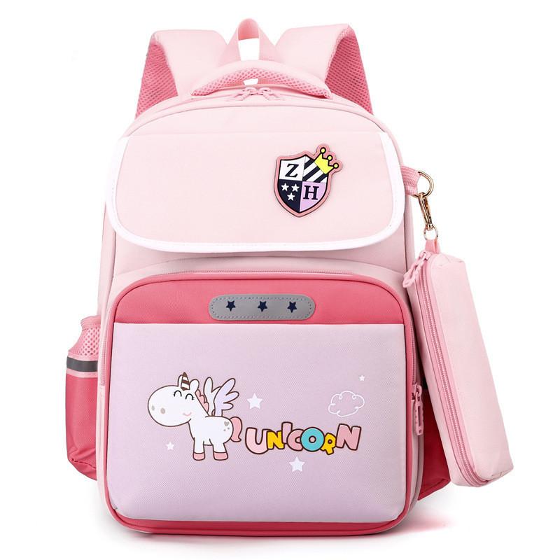 Cute And Simple Nylon School Backpack For Boys And Girls With Ergonomic Design