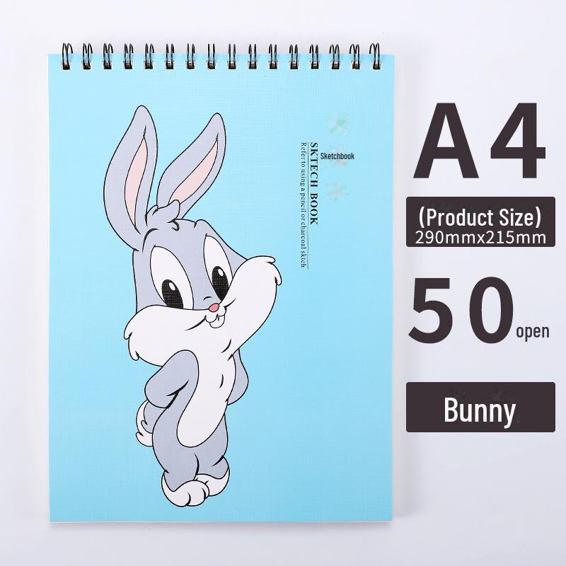 Thickened A4 Coil Sketchbook: Blank, Simple, Colorful Art Journal for Students and Kindergarten.
