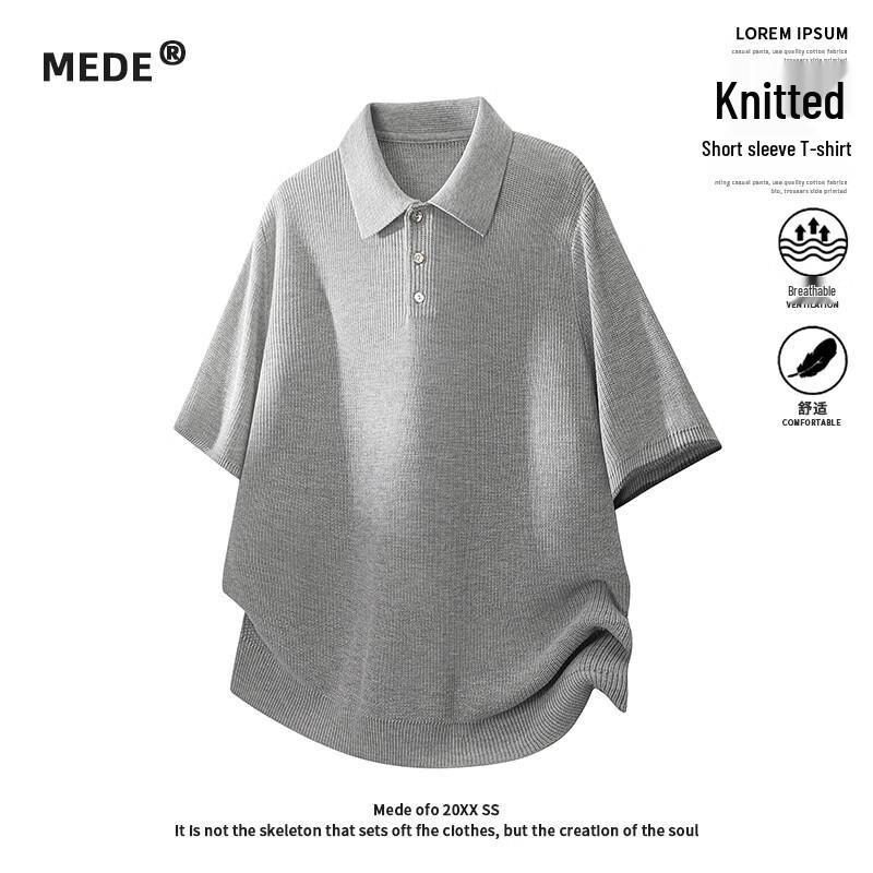 MEDE Men s Vintage Knit Casual Polo Shirt 2XL