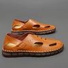 Luxury Handmade Summer Shoes Brand Designer Casual Sandals Classic Slip On Outdoor Men Sandals Leather Comfy Walking Sneakers