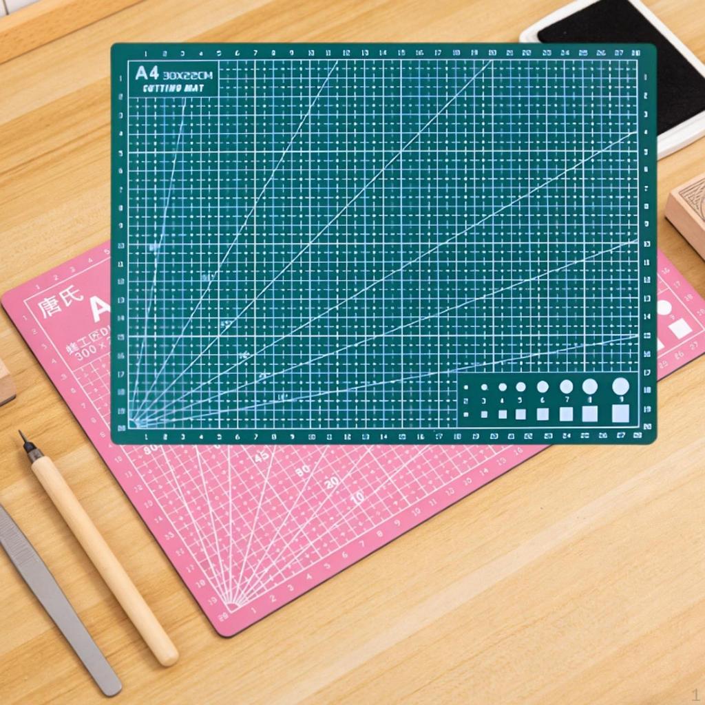 Cutting Pad Double Sided Gridded Table Protector PVC Material Clear Measurement Lines