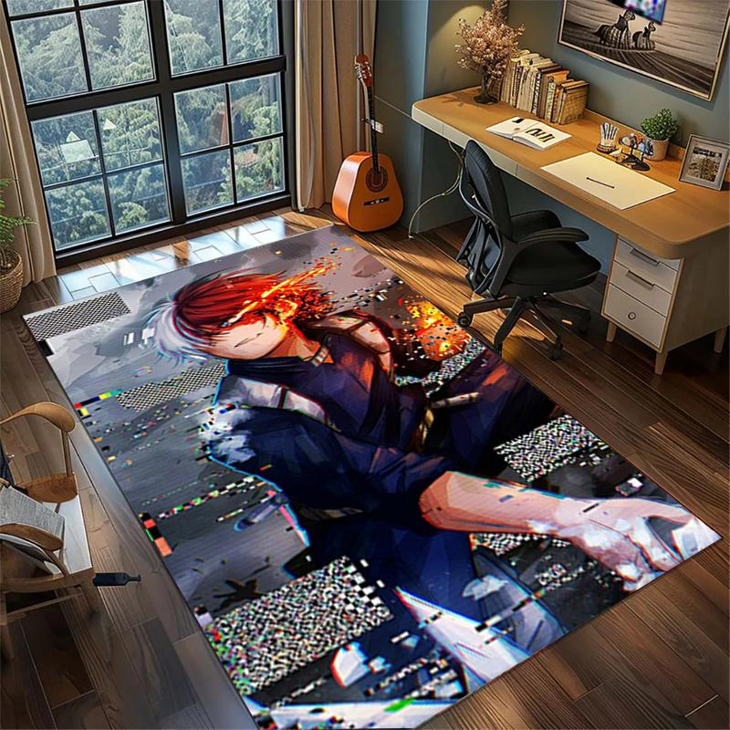 Tappeto Grande per Camera da Letto My Hero Academia Tappeto da Area Antiscivolo Lavabile Decorazione Stanza Gamer
