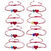 Adjustable Red Thread Evil Eyes Bracelet Handmade Heart Charm Jewelry For Good Luck Spiritual Unisex Accessory