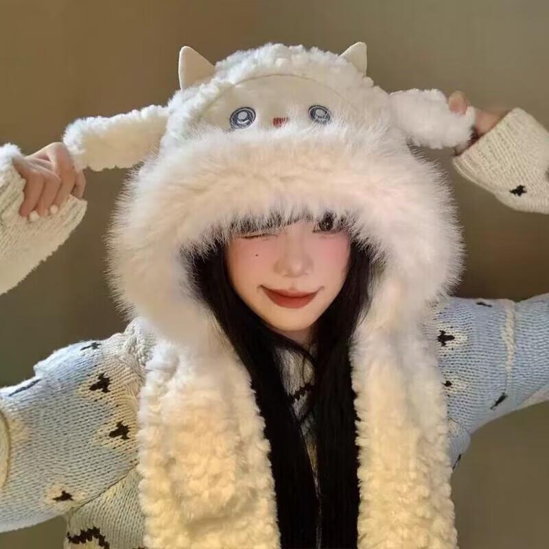 Women's Lamb Plush Winter Hat & Scarf Set