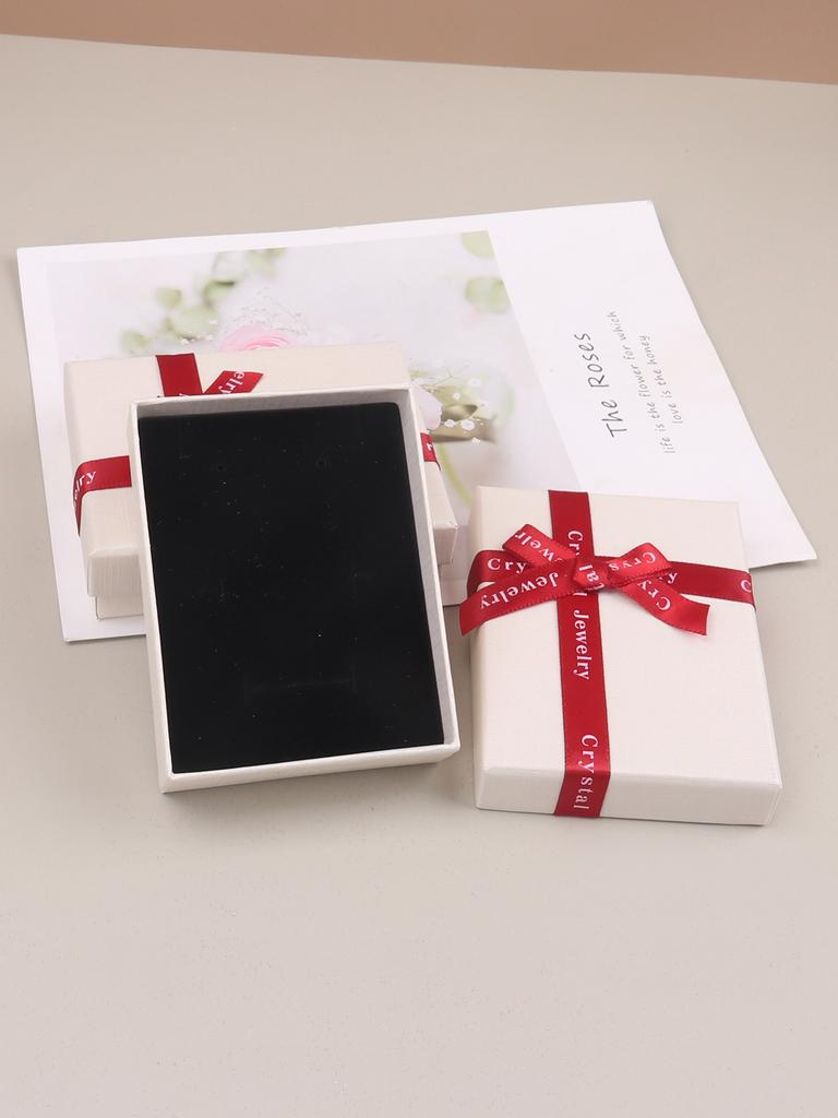 12pcs Cardboard Jewelry Set Bow Gift Box Ring Necklace Bracelets Earring Gift Packaging Boxes With Sponge Inside Rectangle