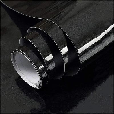 Papel de Parede Preto Brilhante Branco PVC Autoadesivo À Prova d'Água À Prova de Óleo Adesivo Painéis de Bancada de Cozinha Adesivos de Renovação de Móveis