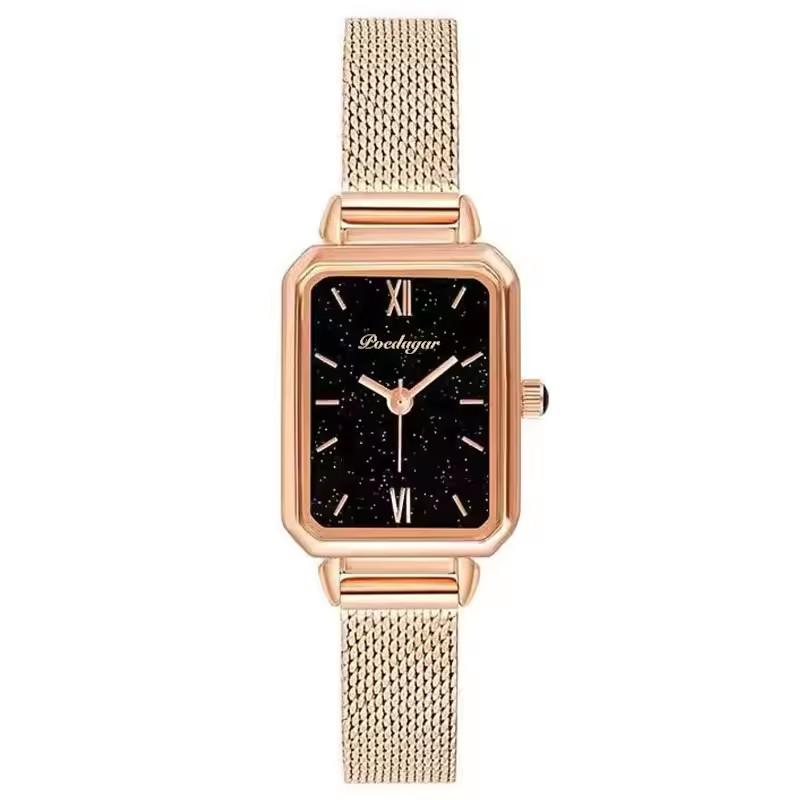 POEDAGAR Women Watches Fashion Green Square Leather Quartz Watch Top Brand Luxury Waterproof Ladies Wristwatch Girlfriend Gift