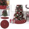 Beautiful Red Burlap Christmas Tree Skirt With Plush Bubble Detailing For Elegant Holiday Decor