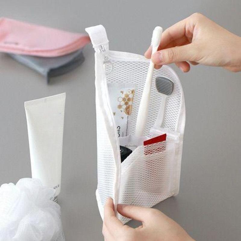 Travel Waterproof Toothbrush Storage Bag Mesh Shower Bag for Business Trips Waterproof Toiletry Organizer Pouch for Cosmetics