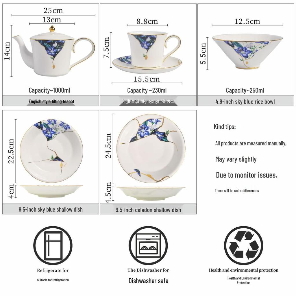 Elegant Bone China Coffee Cup & Saucer Set for Afternoon Tea - Exquisite Ceramic Bowls, Dishes, Plates In a Gift Box for Home Use.