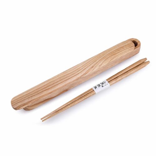 Yilan Trade Natural Wooden Chopsticks, Japanese Style, with Chopstick Case, Antibacterial Wooden Chopsticks, Portable Cutlery for Bento Boxes, Dining