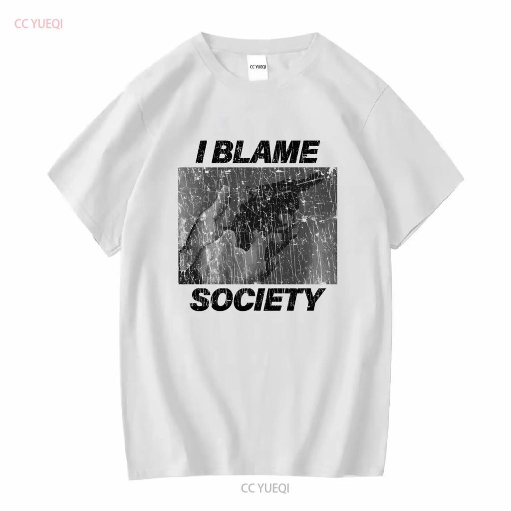 I Blame Society Revolver 1993 Vintage Mens T Shirt Long or Short Sleeves Vintage Washed Unisex Soft Designer Clothes Fashion