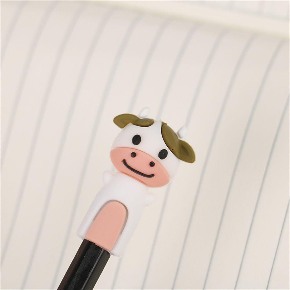 Writing Tool Cartoon Cow Gel Pen Top Protector Pencil Cap Pencil Top Extender Pencil Protection