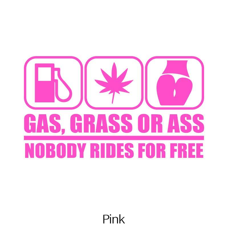 GAS, CRASS OR ASS NOBODY RIDES FOR FREE Car Stickers, Automobile Trucks Windows Bumper Car Accessories Waterproof Viny Decal