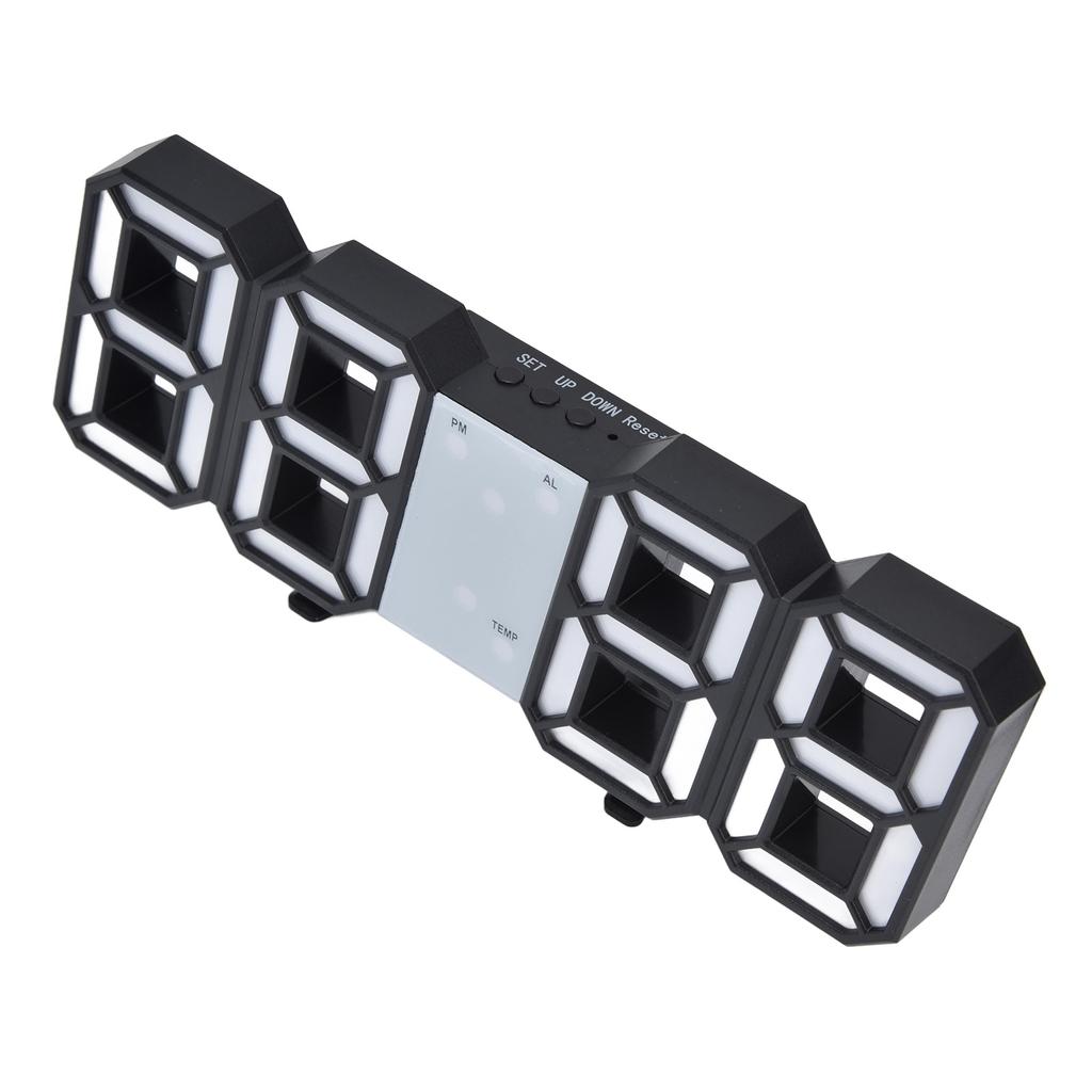 Digitální nástěnné hodiny Moderní design Zobrazení teploty Funkce alarmu Hlasové ovládání Automatický spánek LED