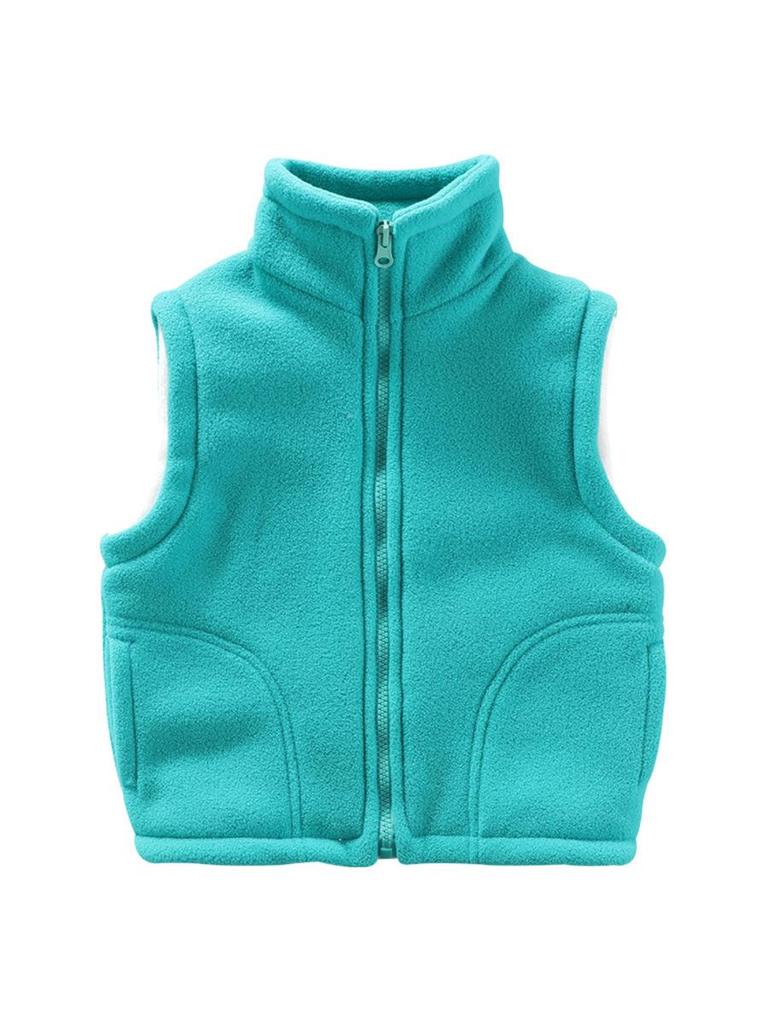 Kids' Fleece Vest for Boys & Girls, Thick Outerwear for Spring To Winter, Kindergarten Uniform with Logo Print