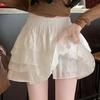 White Layered A-Line Ballet Skirt: Fluffy, Lace-Trimmed Cake Skirt for Women and Petite Girls - Ideal for Spring and Summer.