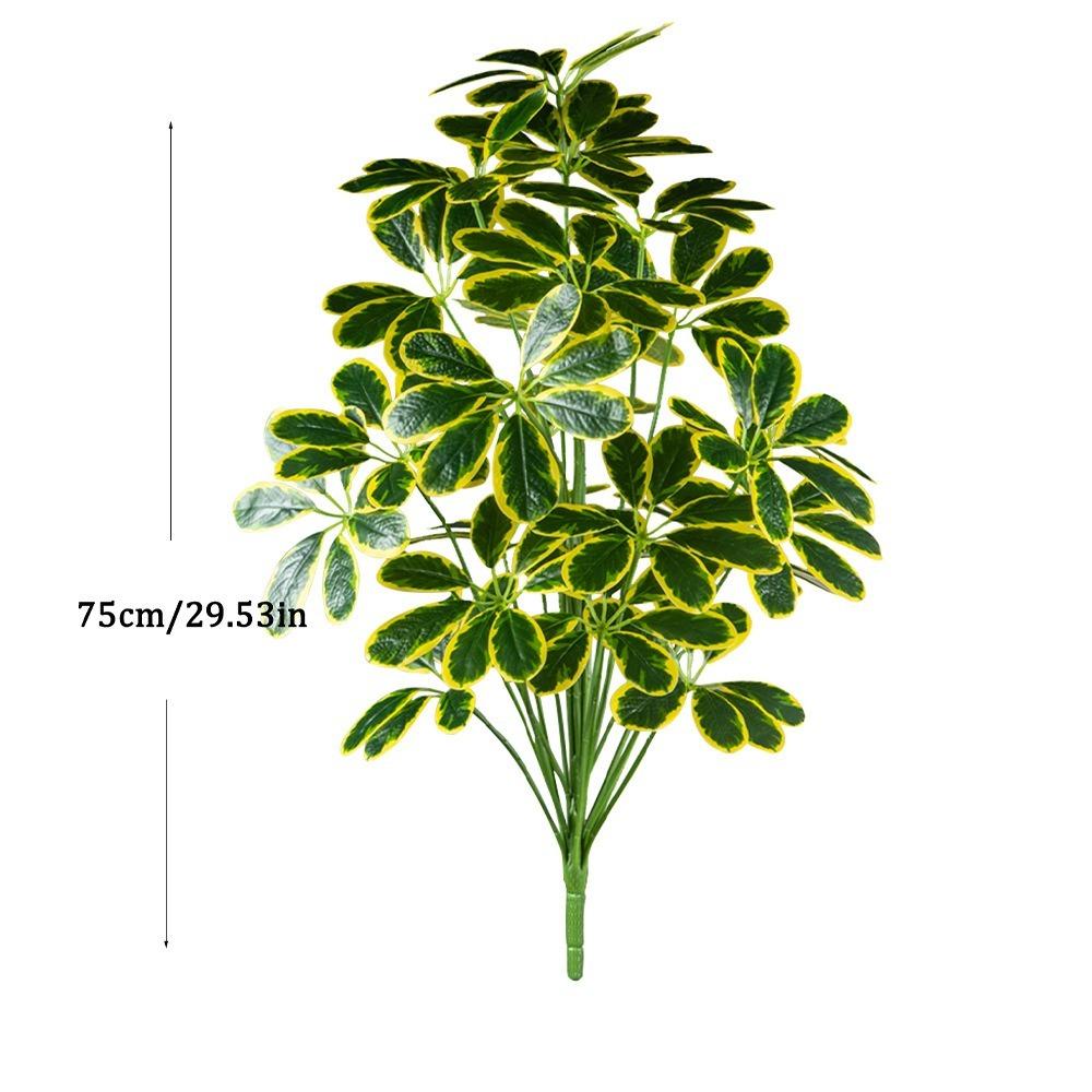 Plastic Material Fake Palm Plants Large Size Plastic Shrub Leaves For Outdoor Decor