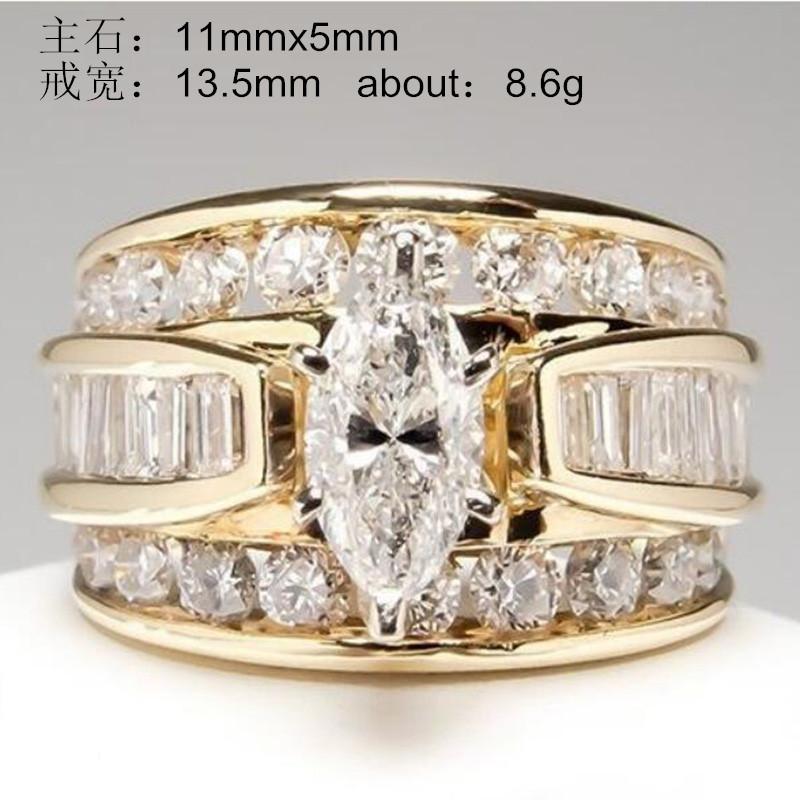 Ring with personalized zircon inlay, full diamond plain band ring, versatile light luxury ring, index finger ring for women
