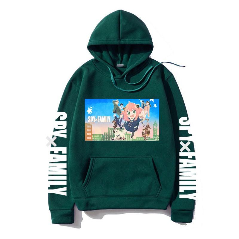 Spy X Family Anime Printed Hoodie Men Women Unisex Oversized Fleece Sweatshirt With Ribbed Hem