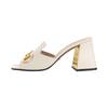 Gucci Sandalo con Tacco 75mm Morsetto Pelle Bianca Donna 655412 BKO00 9022
