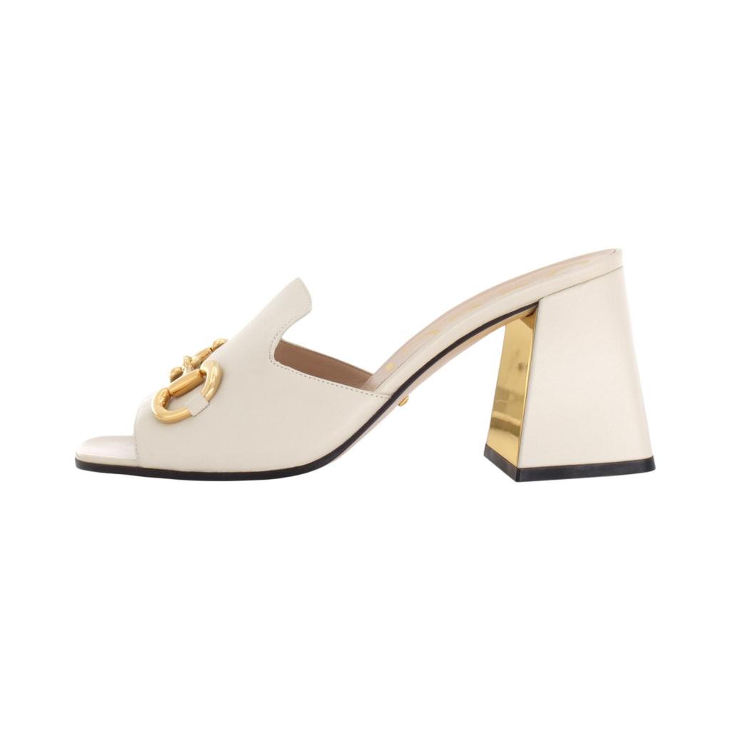 Gucci Sandalo con Tacco 75mm Morsetto Pelle Bianca Donna 655412 BKO00 9022