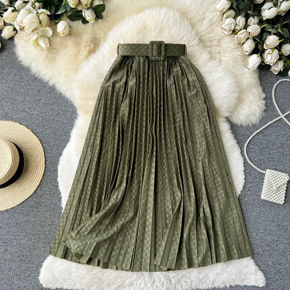 Mid-Length Skirt Women's Autumn Popular Skirt Pleated Skirt
