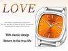 Retro Light Luxury Gold Square Watch with Large Dial and Calendar - High-Value Steel Band for Couples