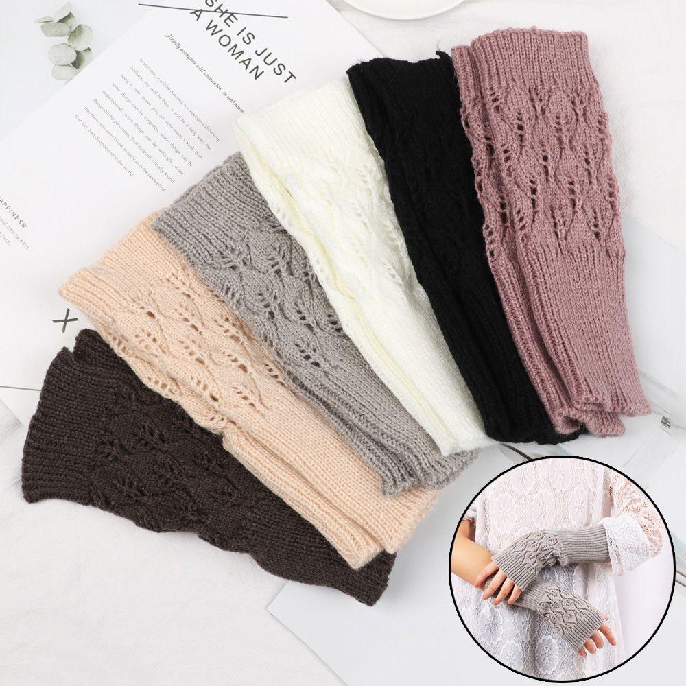 Fashion Winter Autumn Warm Wool Wrist Gloves Knitted Wool Glove Half Mitten Exposed Finger