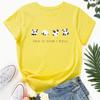 Cartoon Print Crew Neck T-shirt Casual Loose Short Sleeve Fashion Summer T-Shirts Tops Women's Clothing