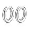 Punk Stainless Steel Plain Ring Round Hoop Earrings For Women Gold Copper 18K Plated 4Mm Thick Circle Loop Huggies Jewelry Gift