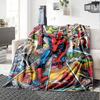 Spiderman Comic Panels Flannel Blanket Super Soft Warm Cozy Blanket For Sofa Bed Office Travel Allseason Home Decor Gift