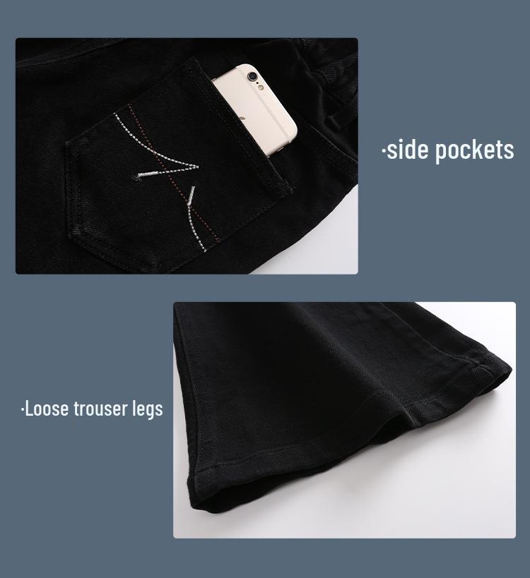 Girls' Black Slim Flared Jeans - Spring/Autumn 2025 Collection