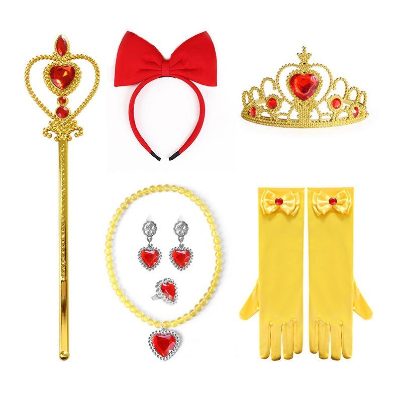 Disney Girls Cosplay Snow White Dress Yellow Luxury Costume with Cape Holiday Party Favor Girls Dress
