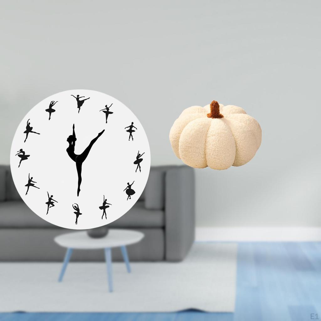 Ballerina Pumpkin Wall Clock Ballet Dancing Girl Pillow Silent Mute Dance Charming Decorative