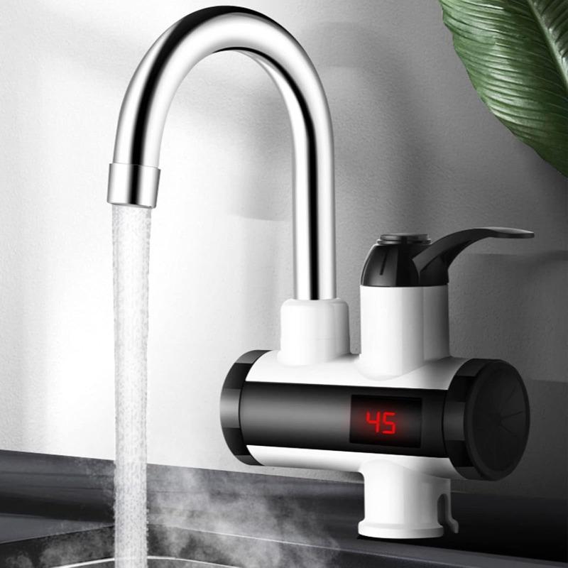 220V electric water heater faucet with LED digital display and 360 degree rotation
